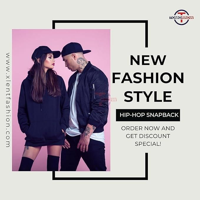 - Hip-Hop Urban Swagger Snapback Cap for Men Women | Stylish Adjustable Baseball Hat for Men's Streetwear | Hip Hop Caps Black - Tomorrow Fashion -