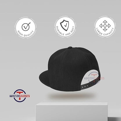  - Hip-Hop Urban Swagger Snapback Cap for Men Women | Stylish Adjustable Baseball Hat for Men's Streetwear | Hip Hop Caps Black - Tomorrow Fashion - 